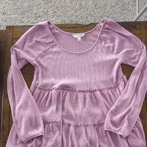 Lauren Contrad Pink Long Sleeve Ribbed Top